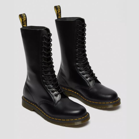 Dr. Martens 1914 Smooth Leather Tall Work Combat Mid-Calf Boots | M 11/W 12 - Picture 1 of 16